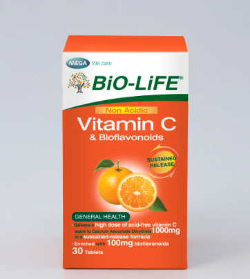Loose 1 Bottle x 30 Tablet Bio-Life Non Acidic Vitamin C & Bioflavonoids